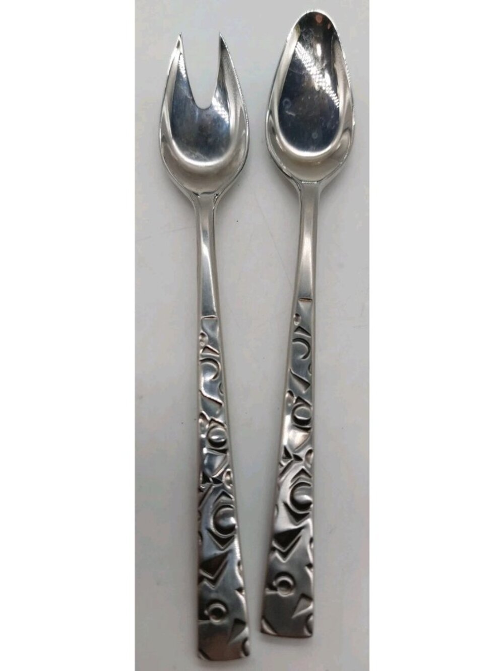 1847 Rogers Brothers Relish Fork & Spoon Silver Plate Navajo Pattern Set Of 2